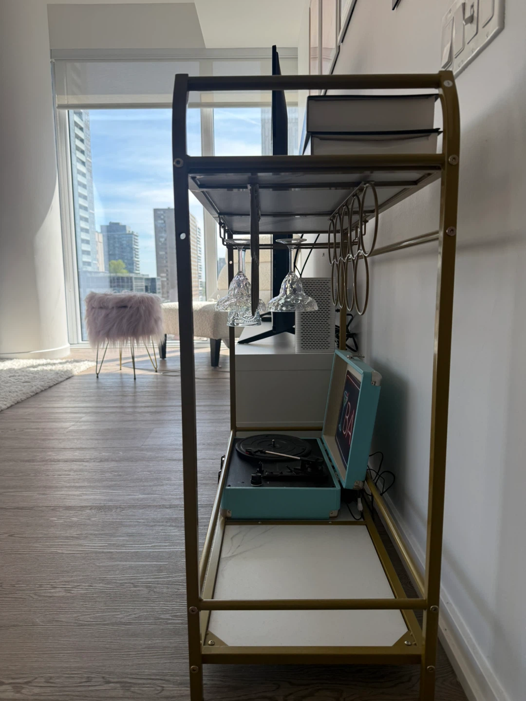 Gold Bar Cart / Serving Cart – $60 - photo 3