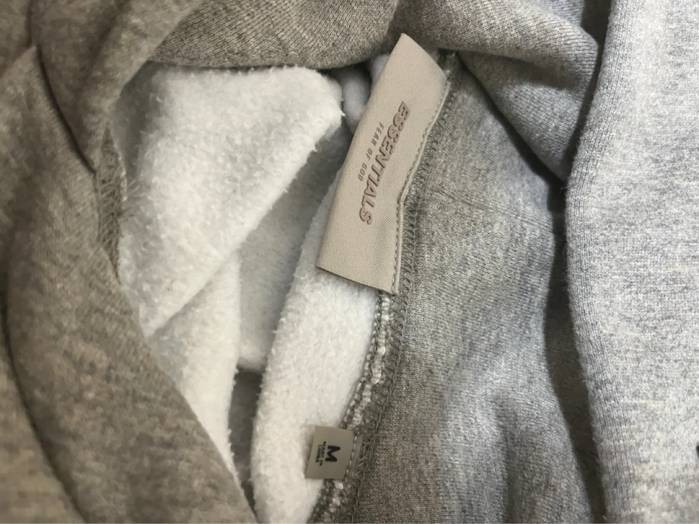 ESSENTIALS Fear of God Grey Oatmeal Hoodie - photo 3