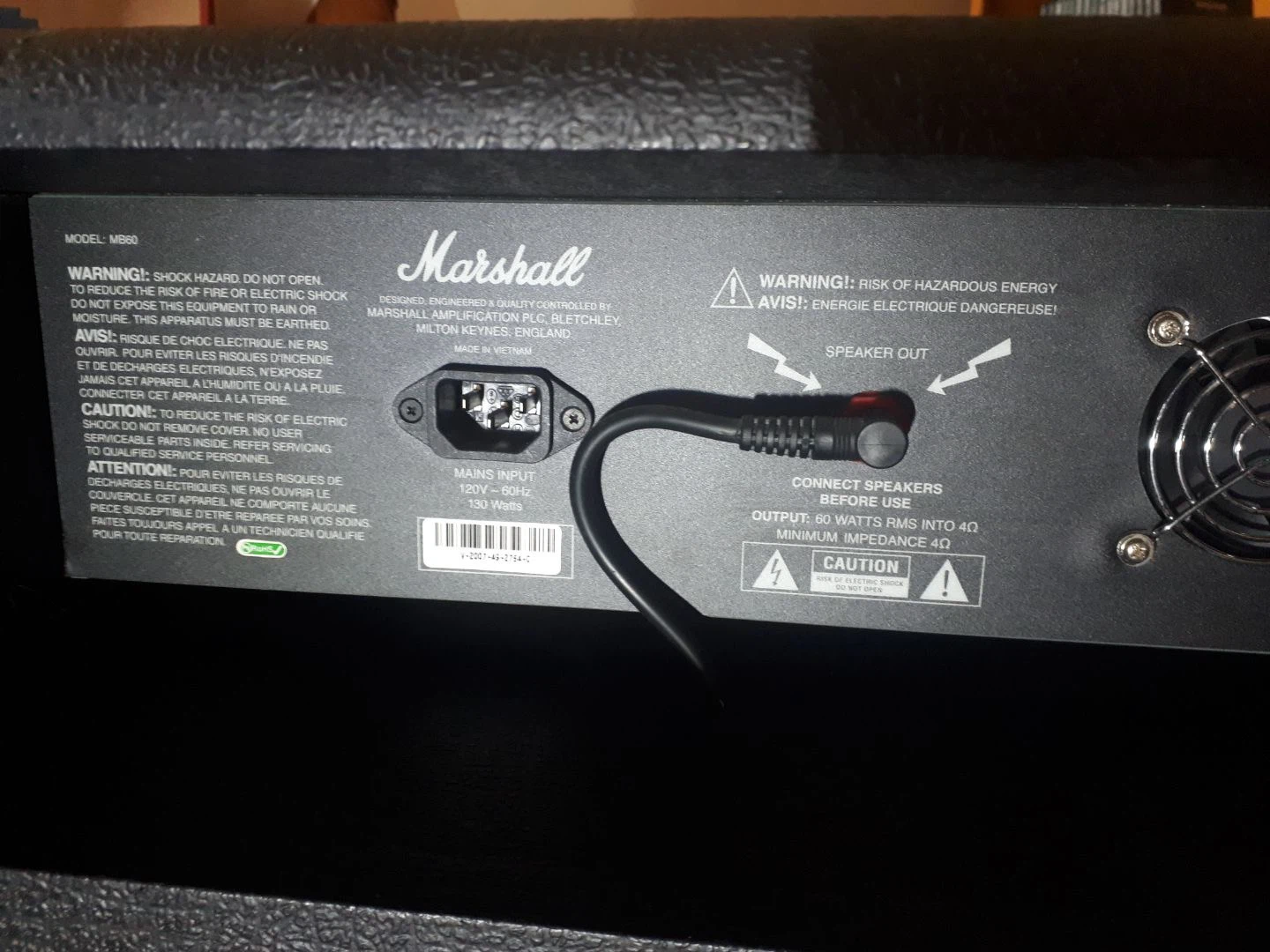 Marshall MBB Series 60 Bass Combo Amp - photo 4
