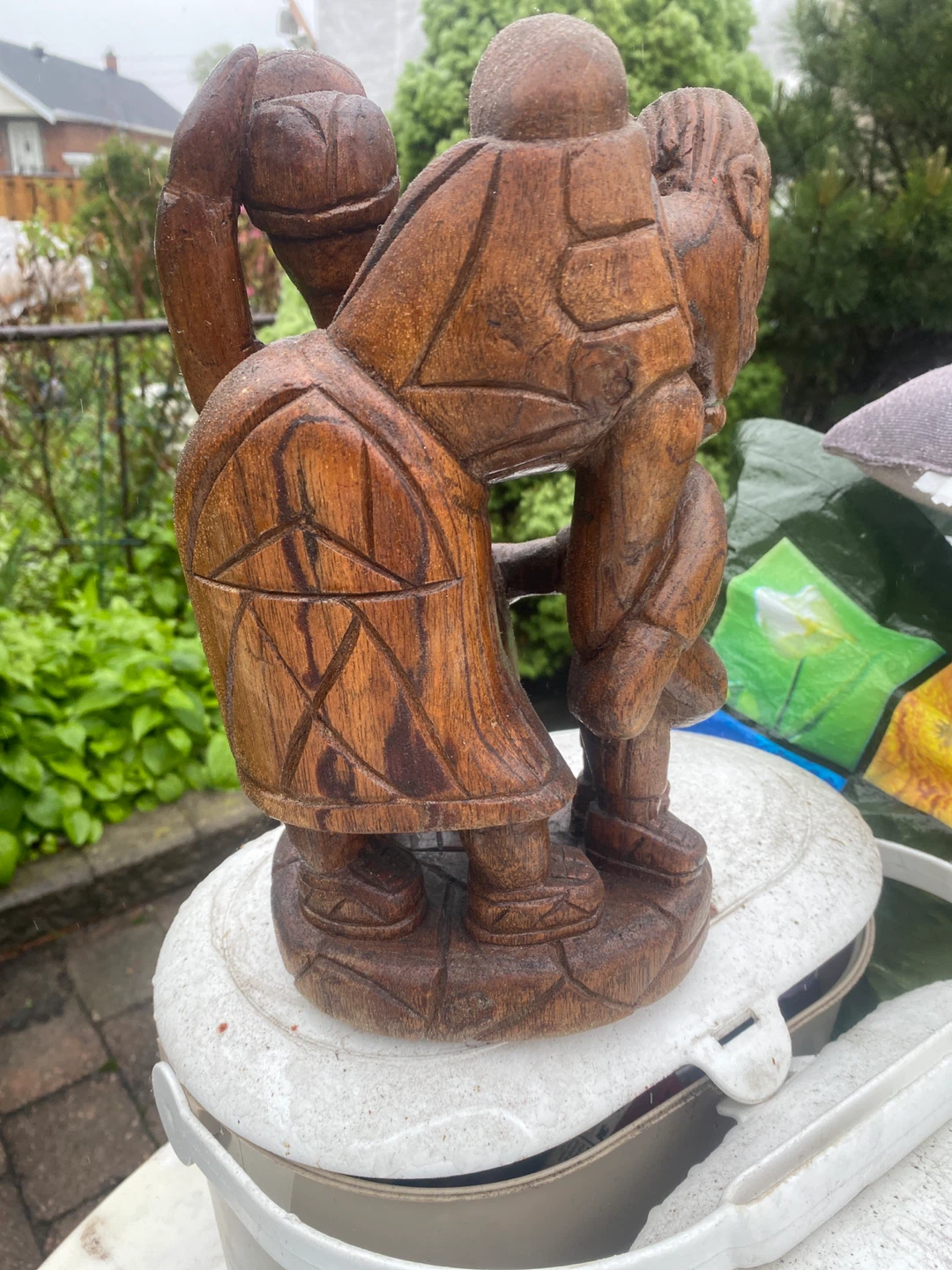 Carved wooden family sculpture - photo 3