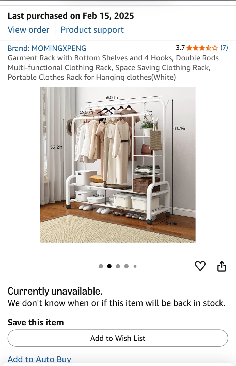 Momingxpeng Garment Rack with Bottom Shelves - photo 5