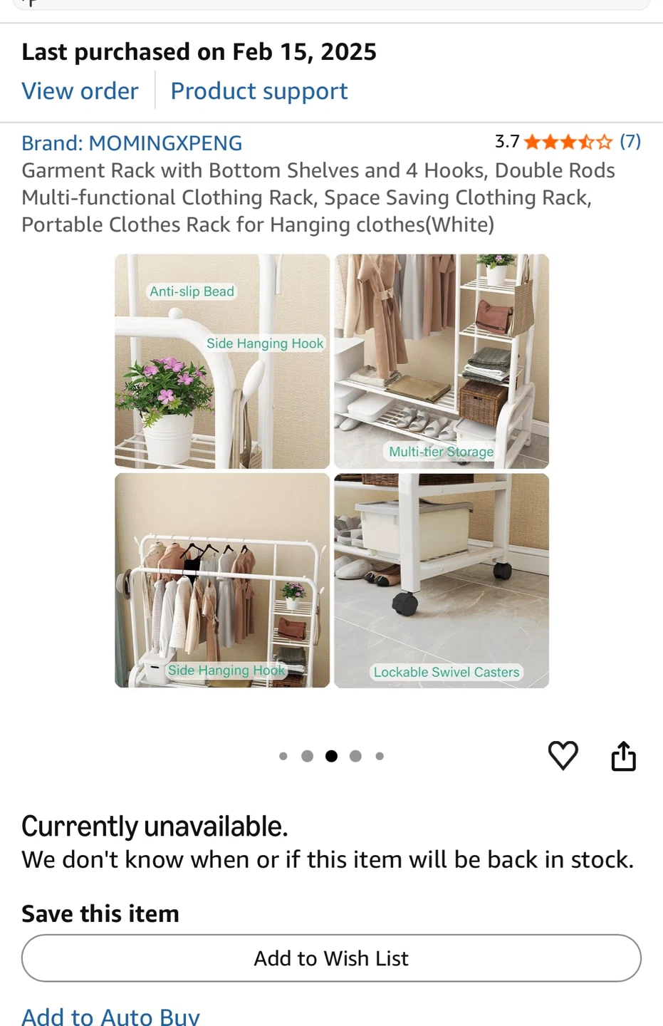 Momingxpeng Garment Rack with Bottom Shelves - photo 4