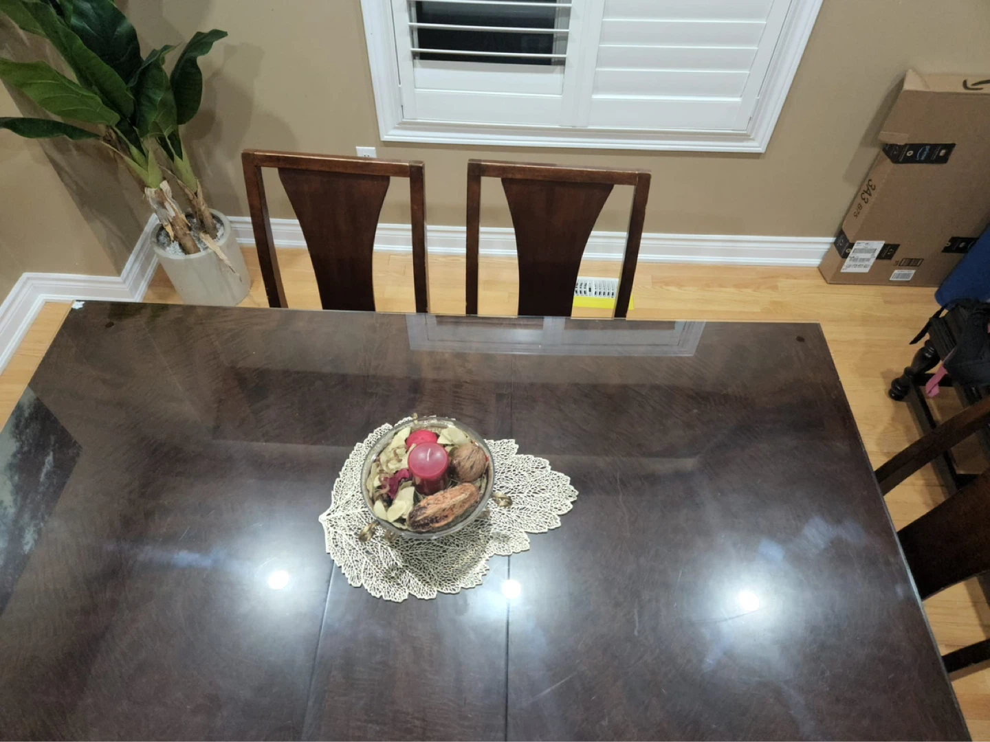 Dark Wood Dining Table with 6 Chairs - photo 2