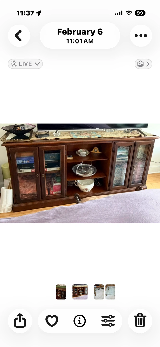 Wooden Display Cabinet with Glass Doors - photo 2