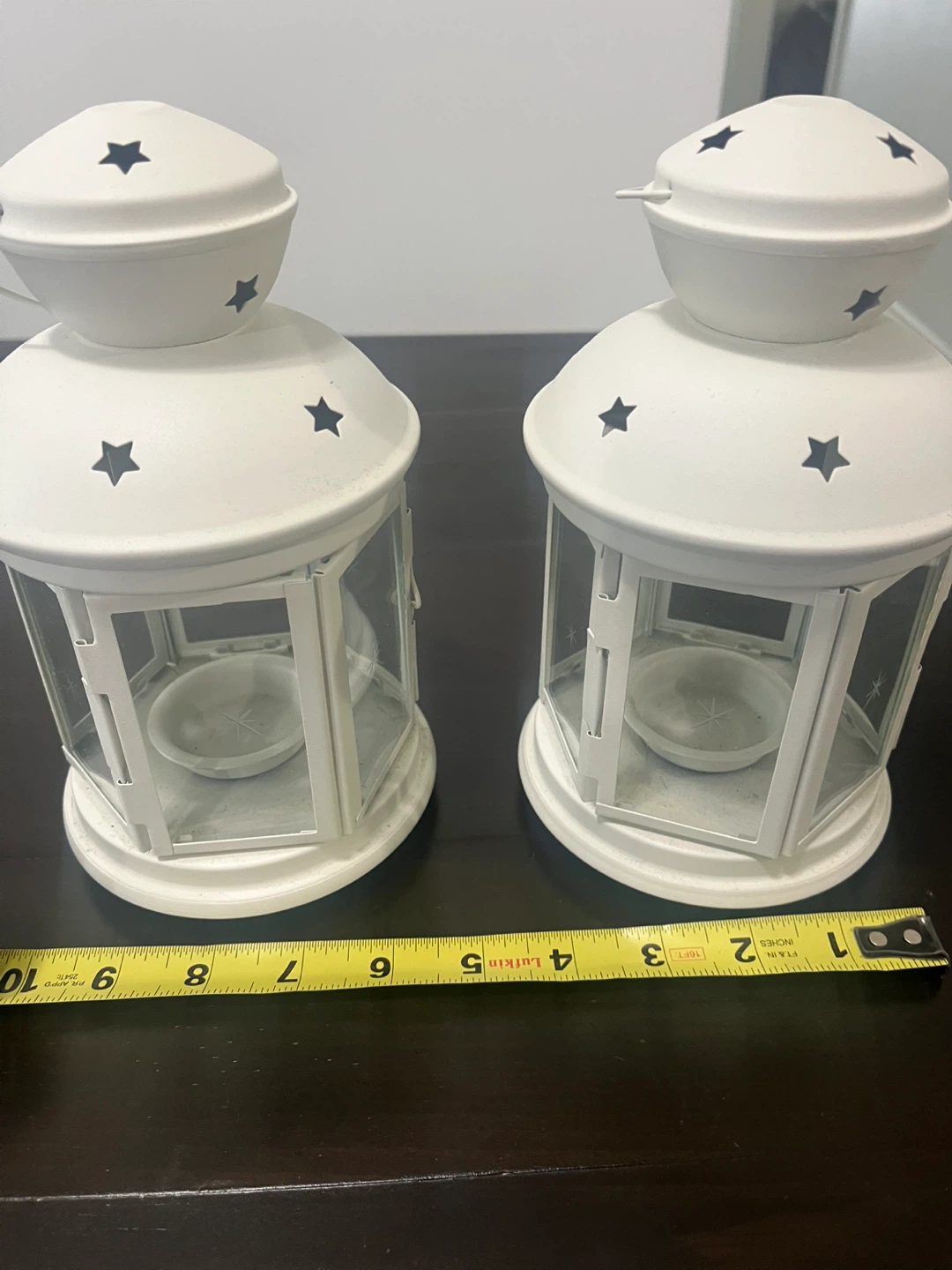 Set of 2 White Star Cut-out Lanterns - photo 3