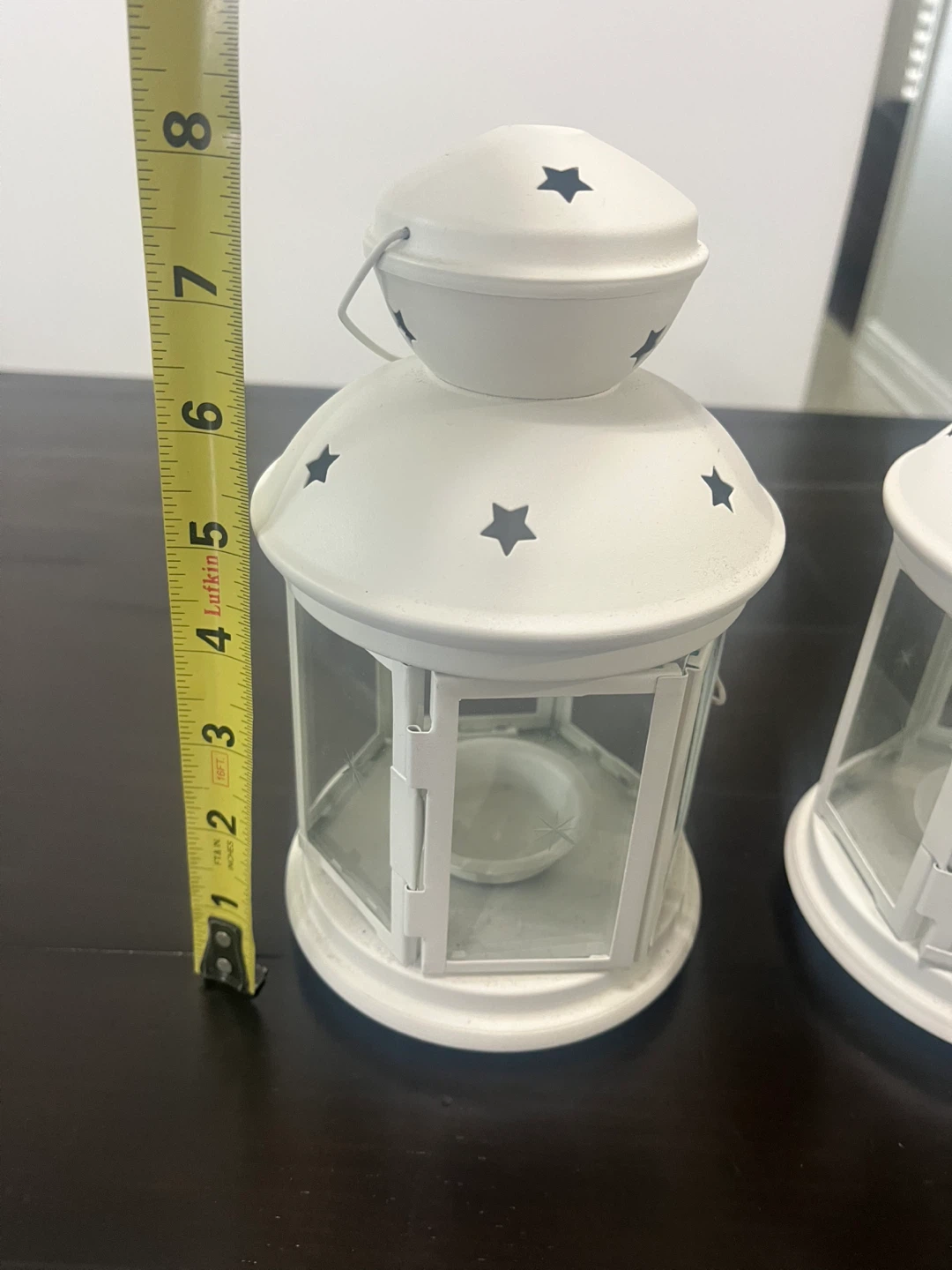 Set of 2 White Star Cut-out Lanterns - photo 4