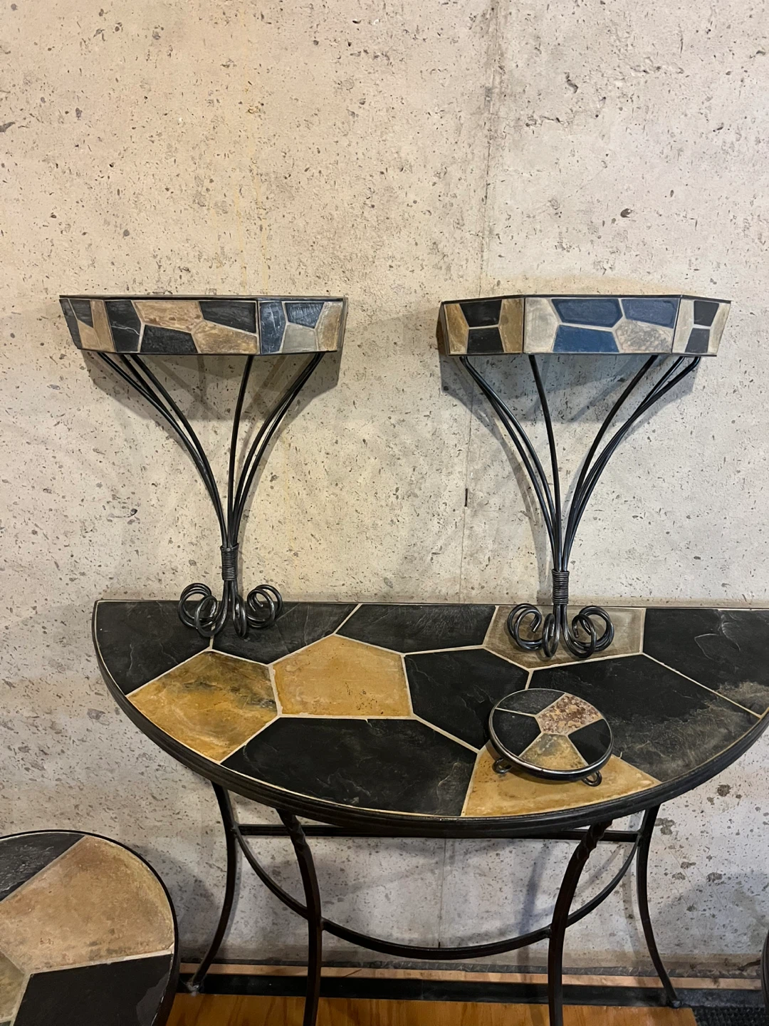 Pier 1 Mosaic Accent Table Set with Console Table and Shelves - photo 2