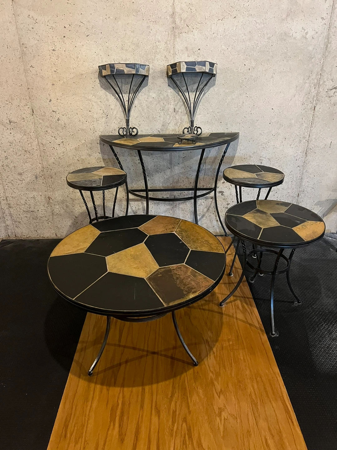 Pier 1 Mosaic Accent Table Set with Console Table and Shelves