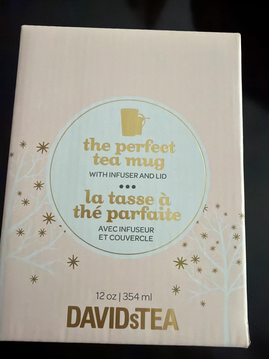 DAVIDsTEA Pink Perfect Tea Mug with Infuser and Lid 12 oz