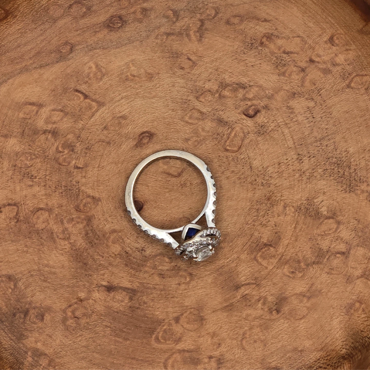Diamond Engagement Ring with Sapphire Accent - photo 5