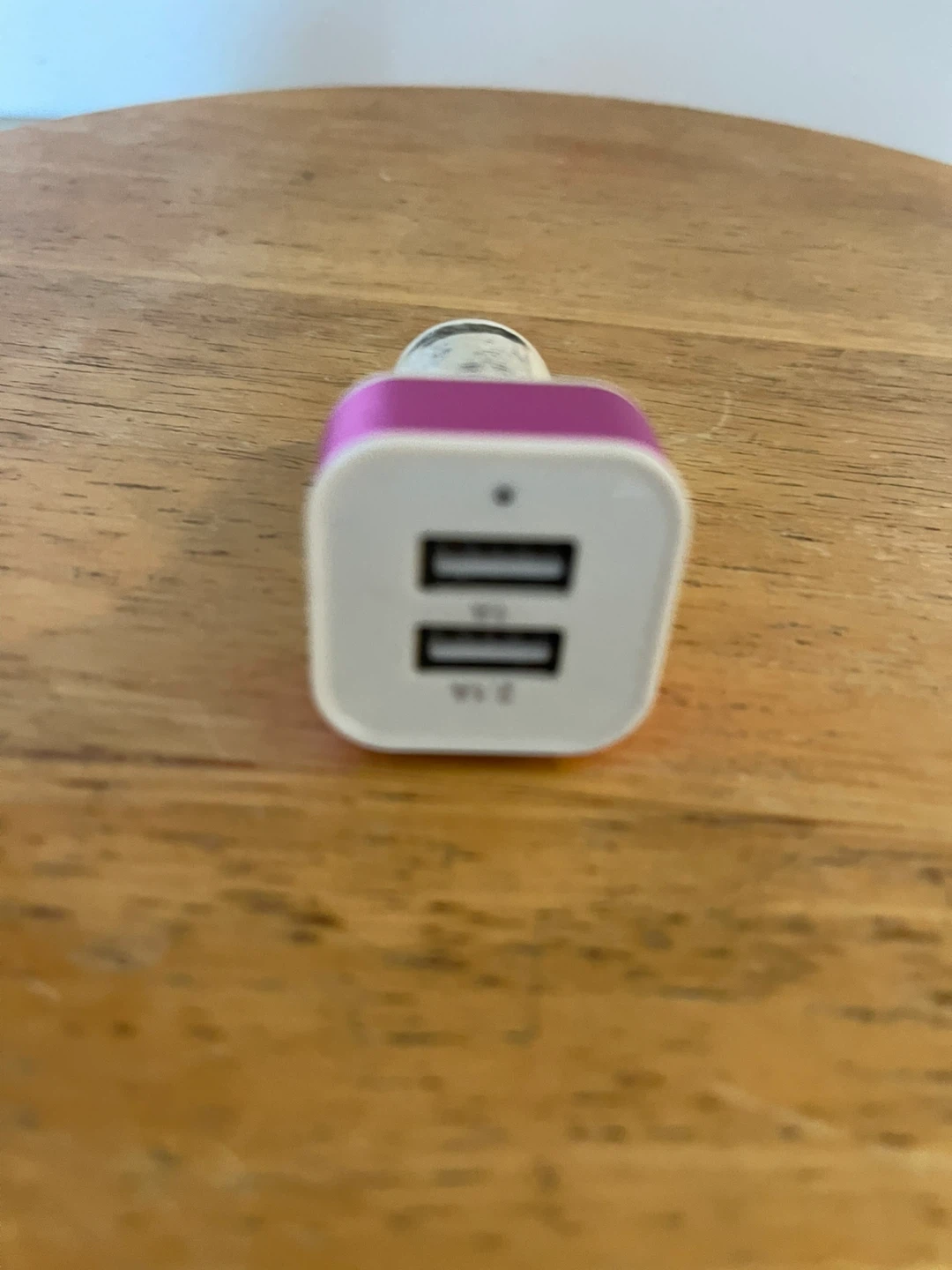 White and Pink Dual USB Car Charger