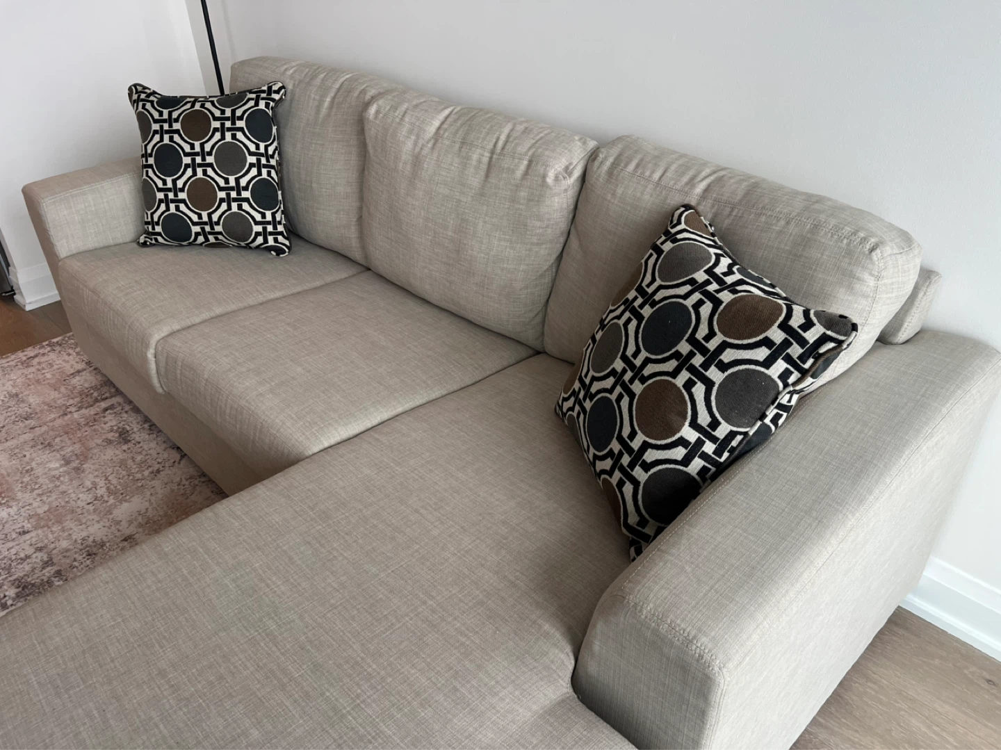 Nina 2-Piece Linen-Look Sectional - Taupe - photo 4