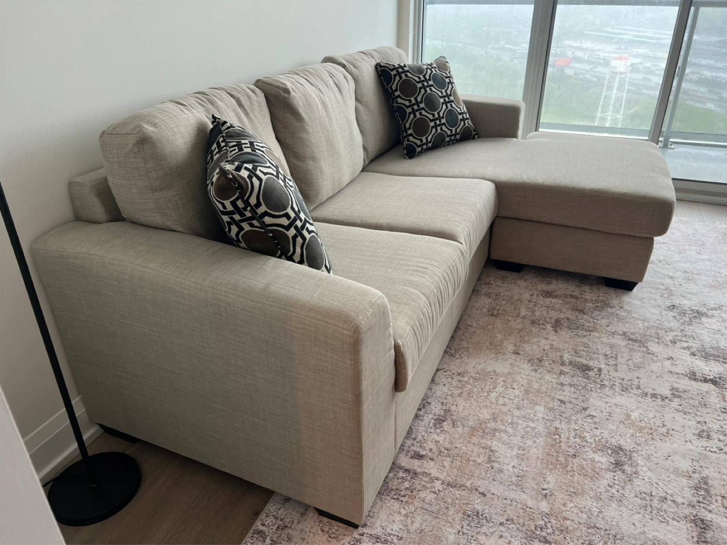 Nina 2-Piece Linen-Look Sectional - Taupe - photo 3
