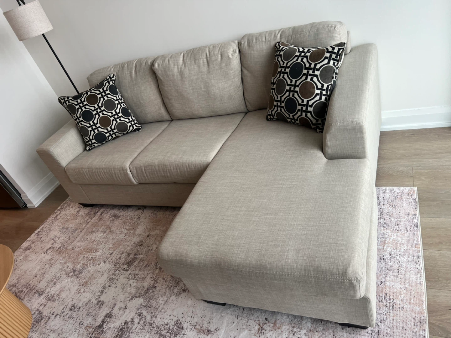 Nina 2-Piece Linen-Look Sectional - Taupe - photo 2