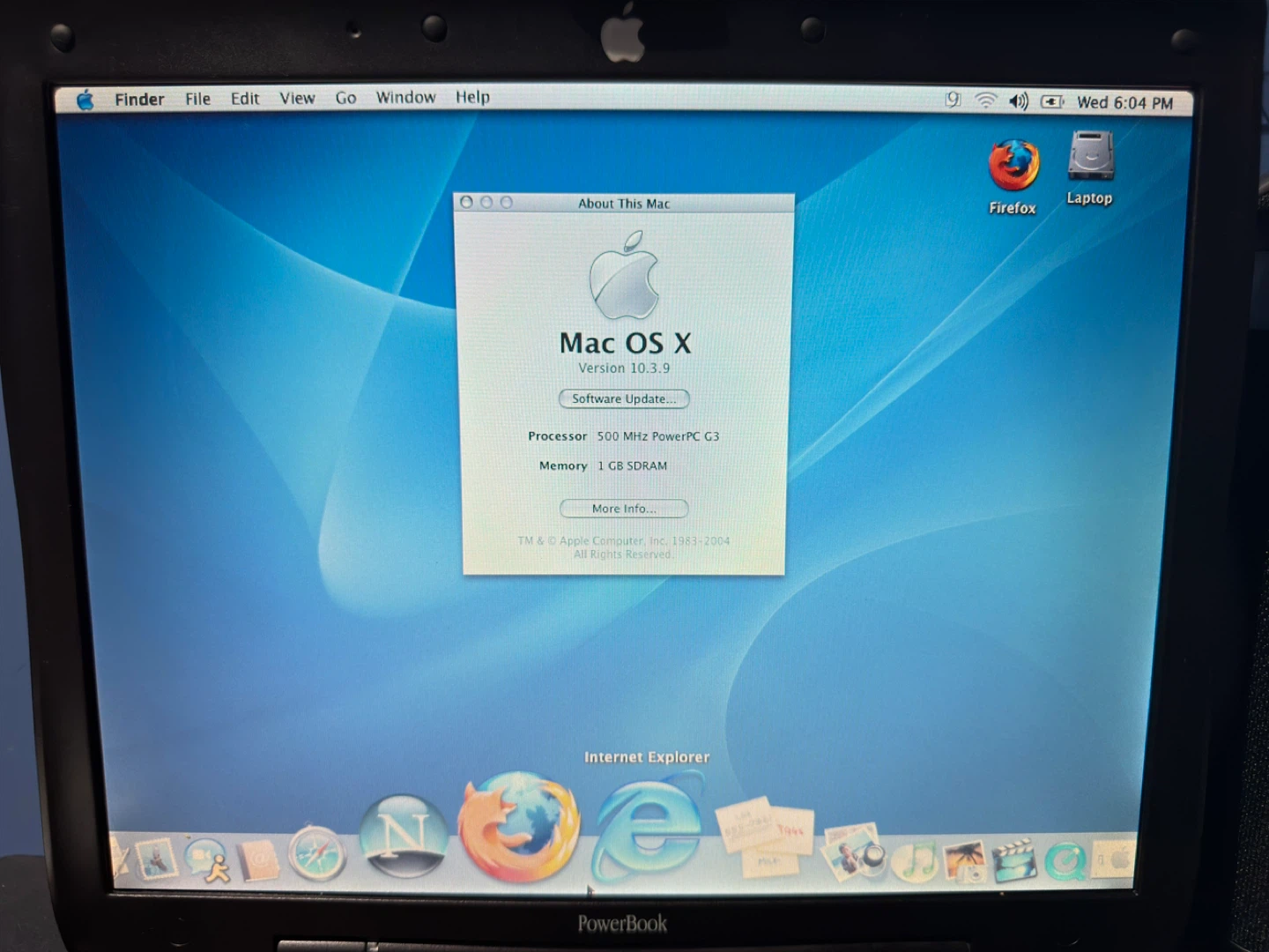 Apple PowerBook G3 Laptop - Mac OS X 10.3.9 - photo 4