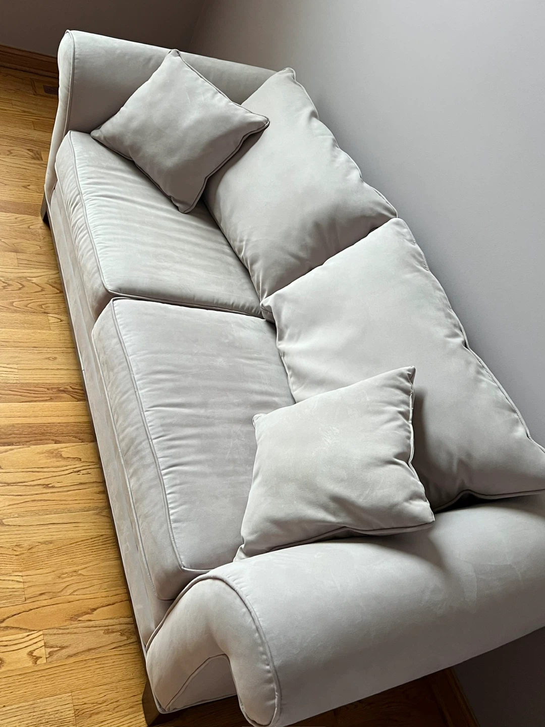 Light Gray Sofa with Accent Pillows - photo 2