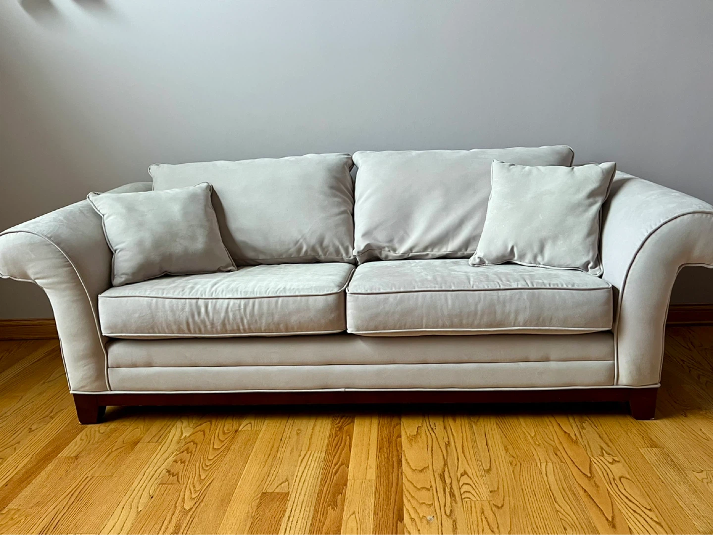 Light Gray Sofa with Accent Pillows - photo 3