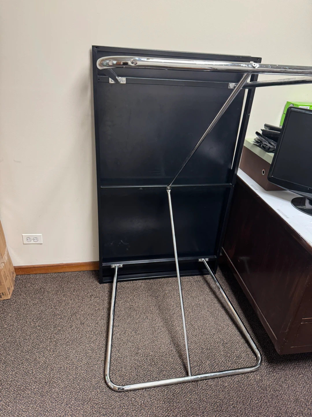 Black Glass Top Desk with Metal Frame - photo 5