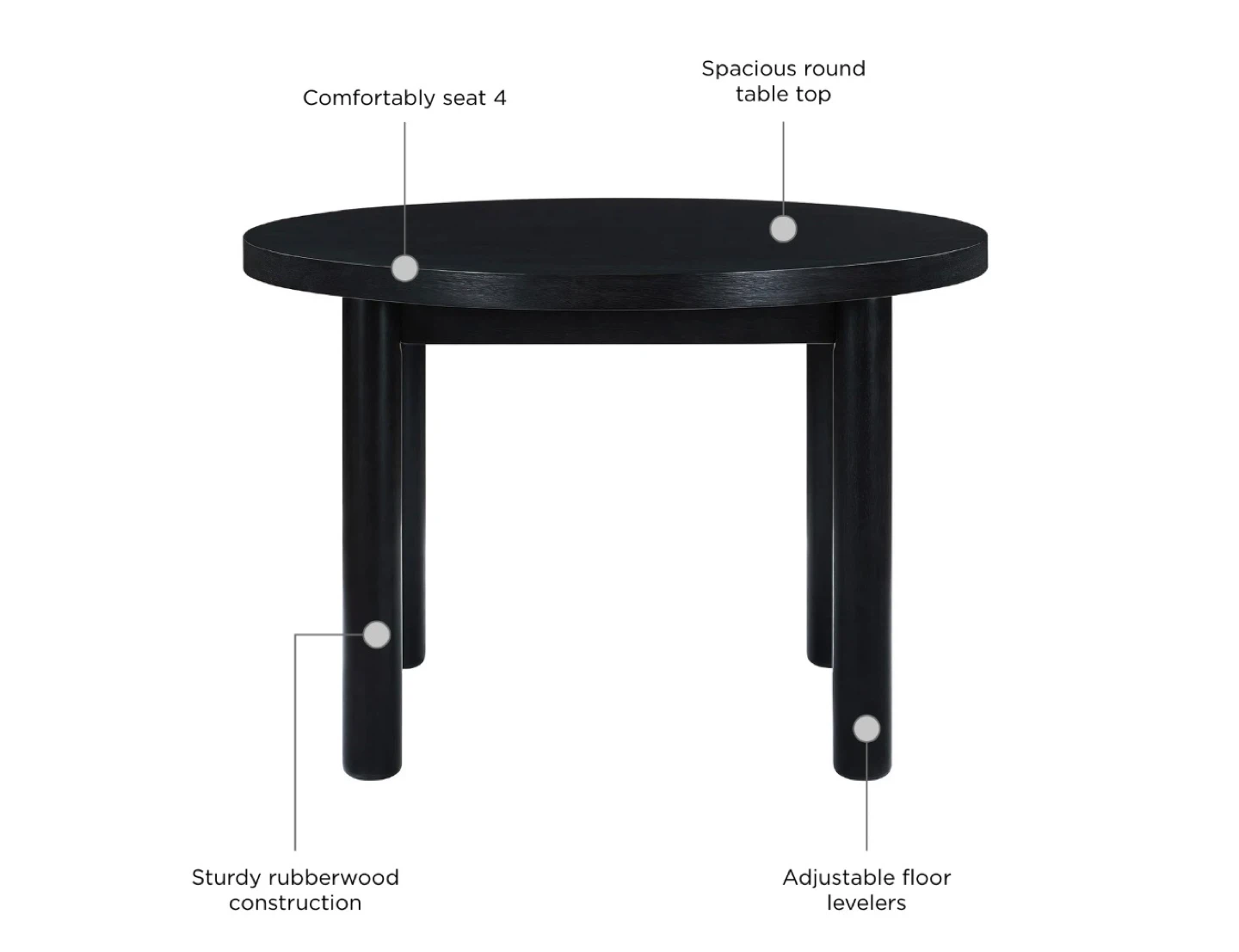 Black Round Dining Table New in box - photo 2