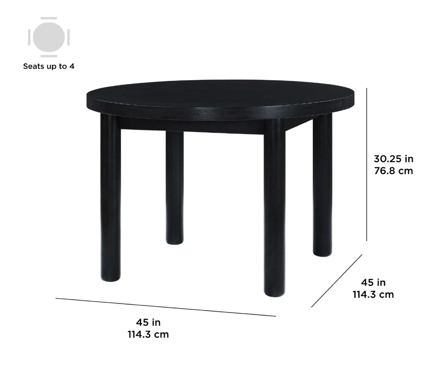 Black Round Dining Table New in box - photo 3