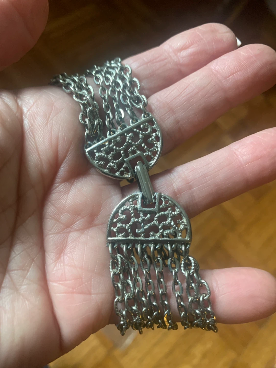 Vintage Silver Tone Chain Bracelet - photo 3