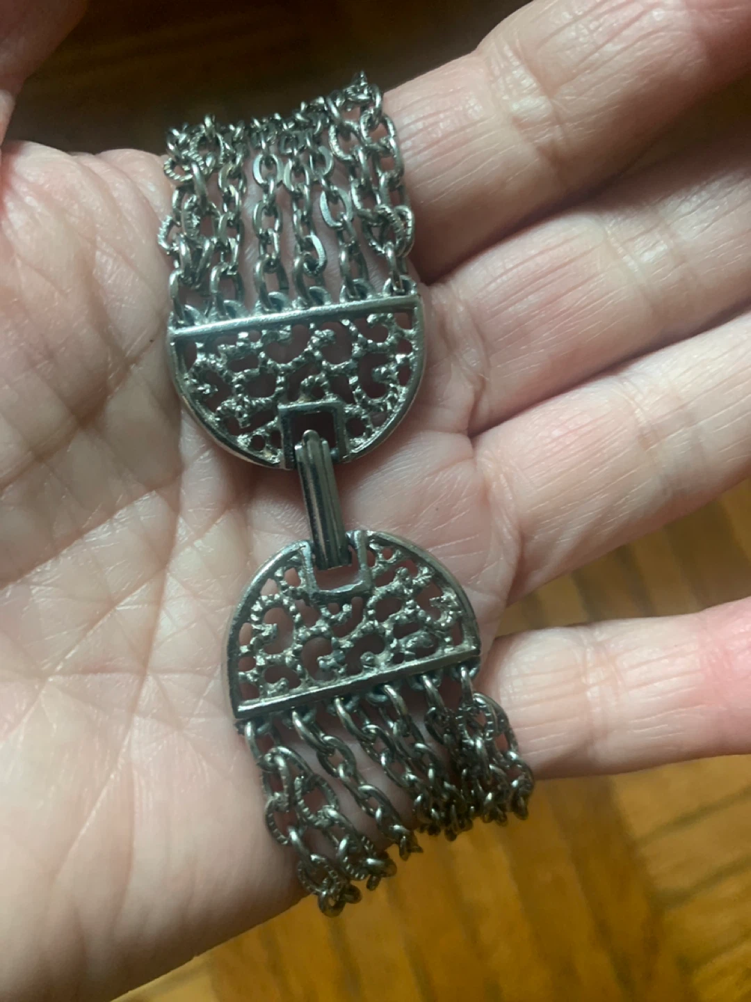 Vintage Silver Tone Chain Bracelet