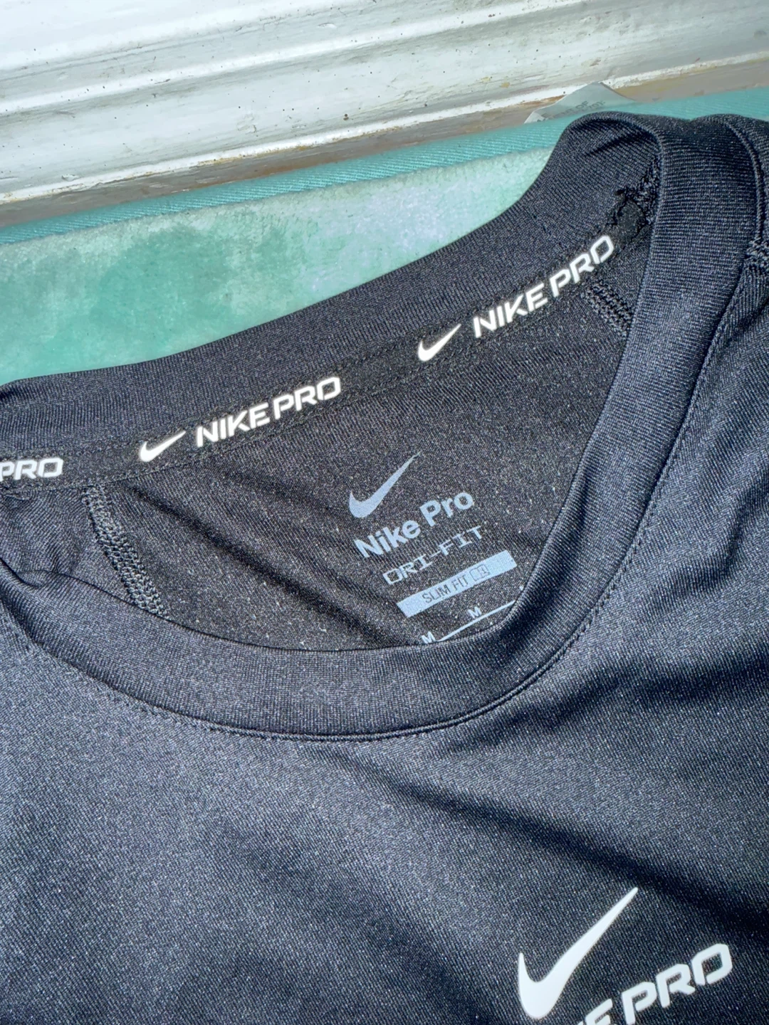 Nike Pro Dri-Fit Black Slim Fit Long Sleeve Shirt - Men's Medium - photo 2