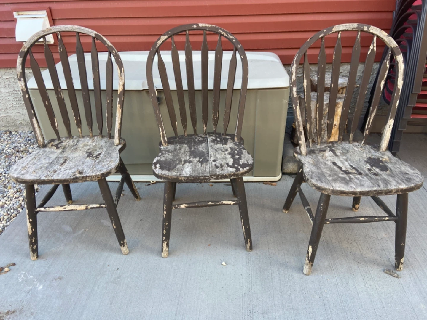 Set of 3  Wood Chairs