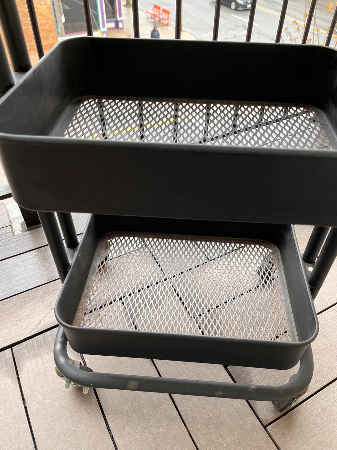 Black 3-Tier Rolling Utility Cart - photo 2
