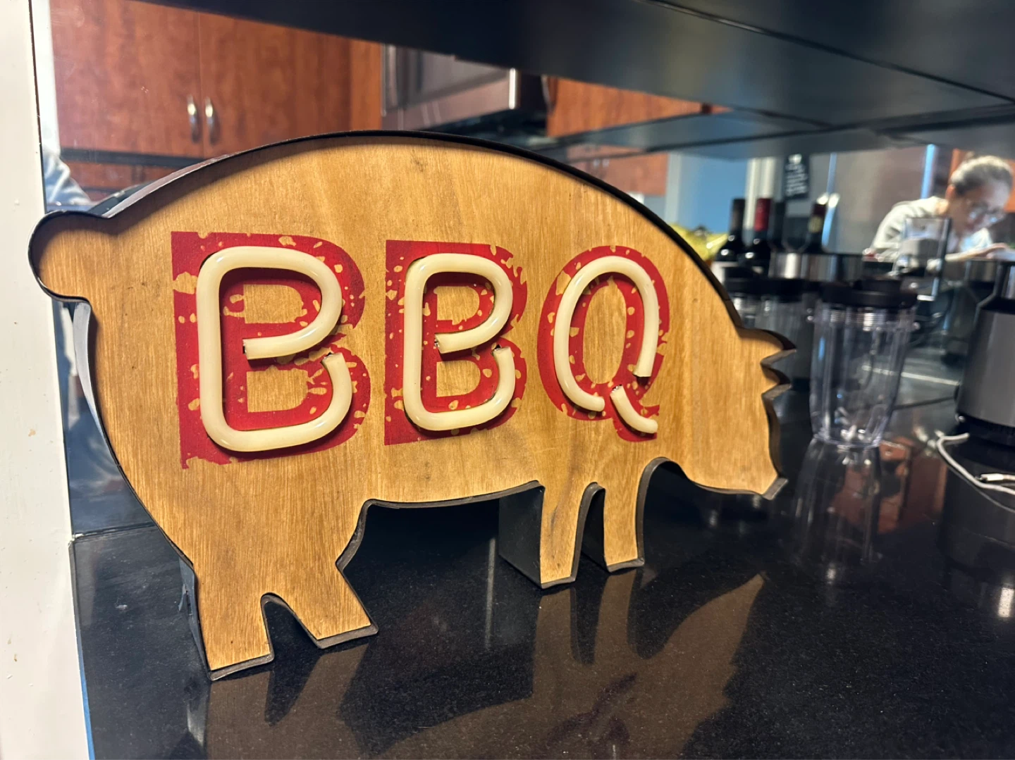Wooden Pig BBQ Sign