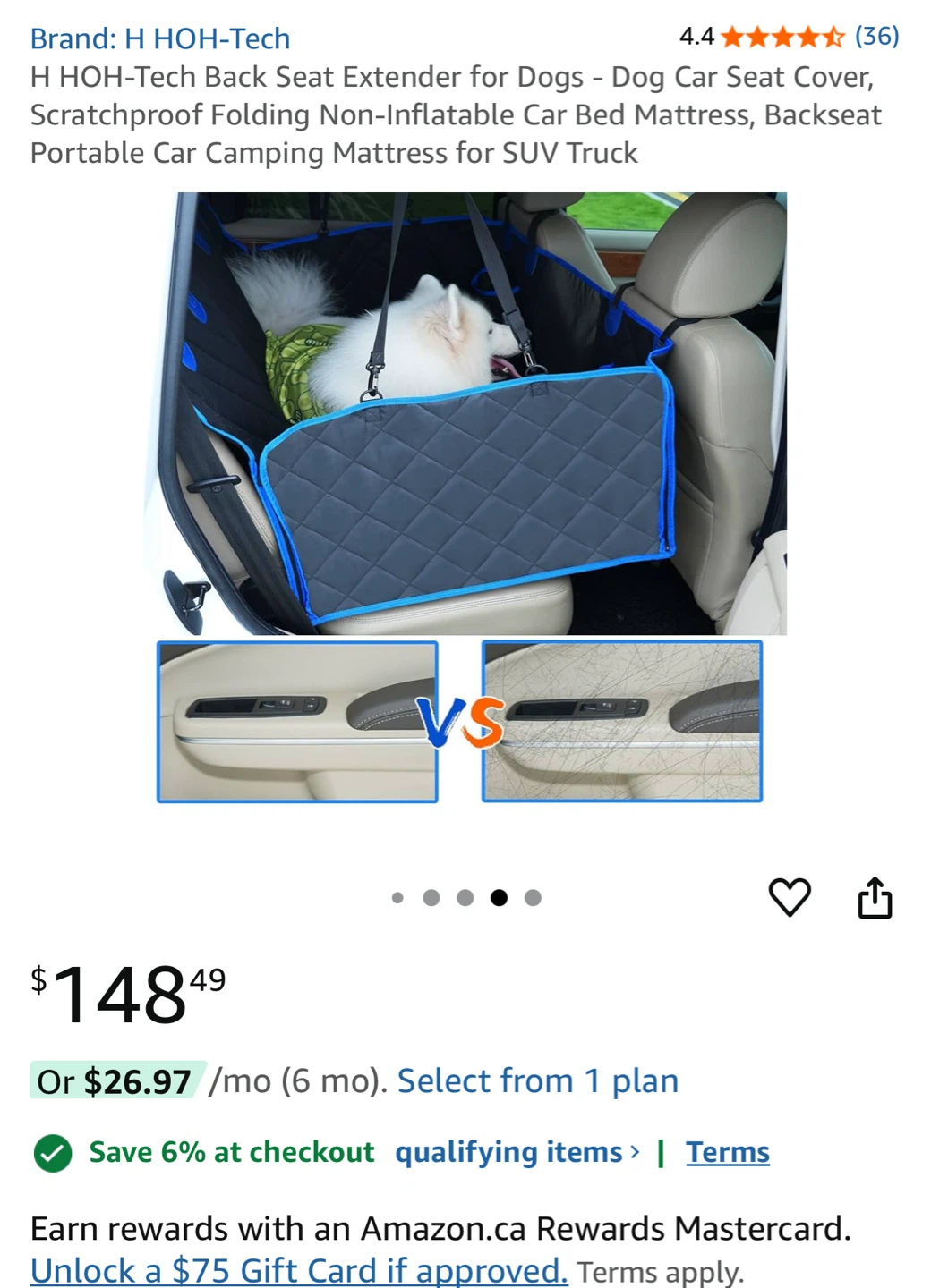 H HOH-Tech Dog Car Seat Cover Extender - photo 3
