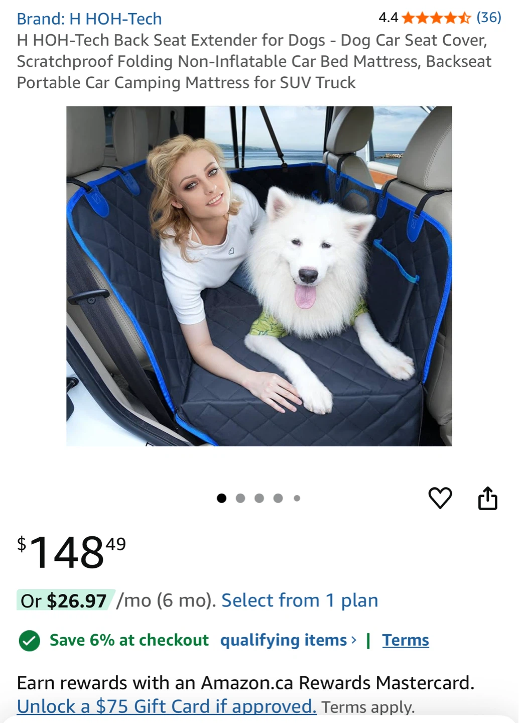 H HOH-Tech Dog Car Seat Cover Extender