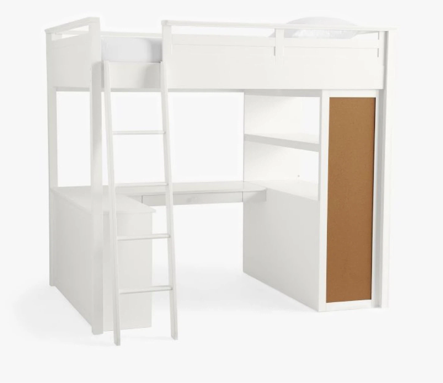 Pottery Barn White Loft Bed with Desk and Shelving