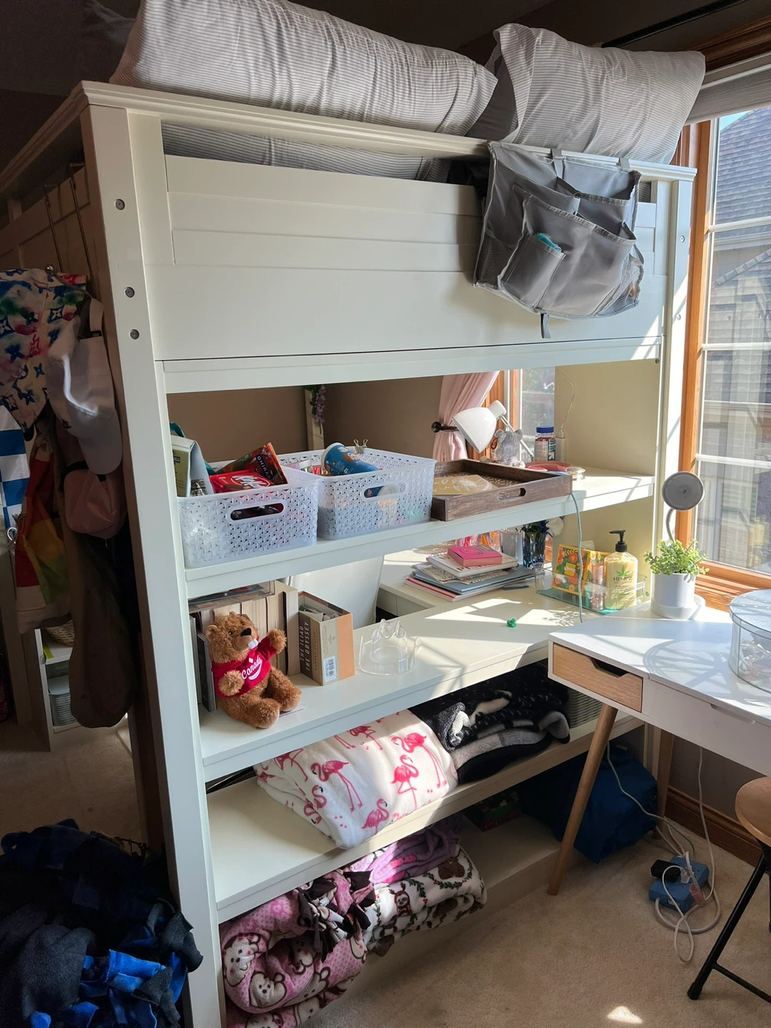 Pottery Barn White Loft Bed with Desk and Shelving - photo 4