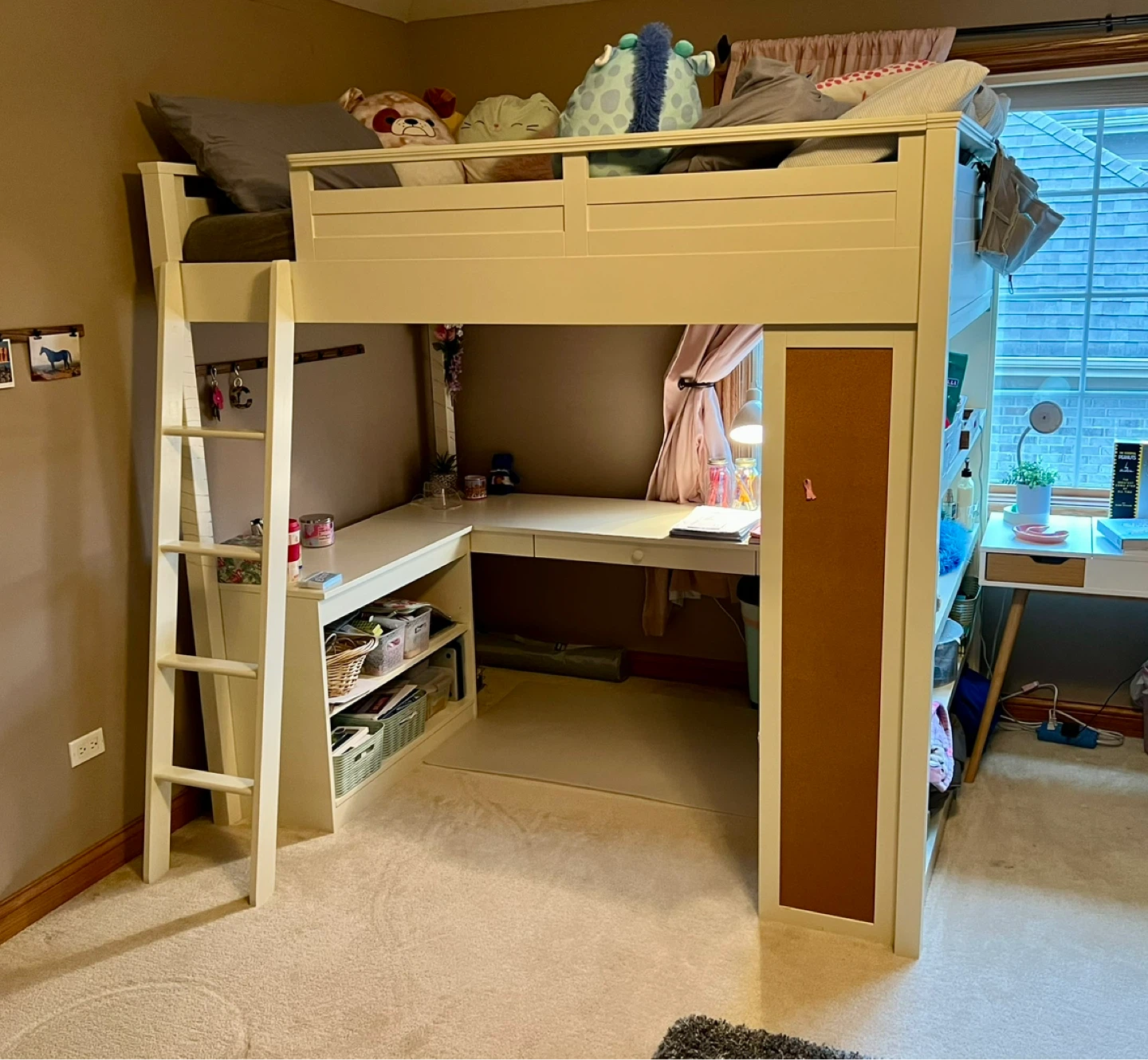 Pottery Barn White Loft Bed with Desk and Shelving - photo 2
