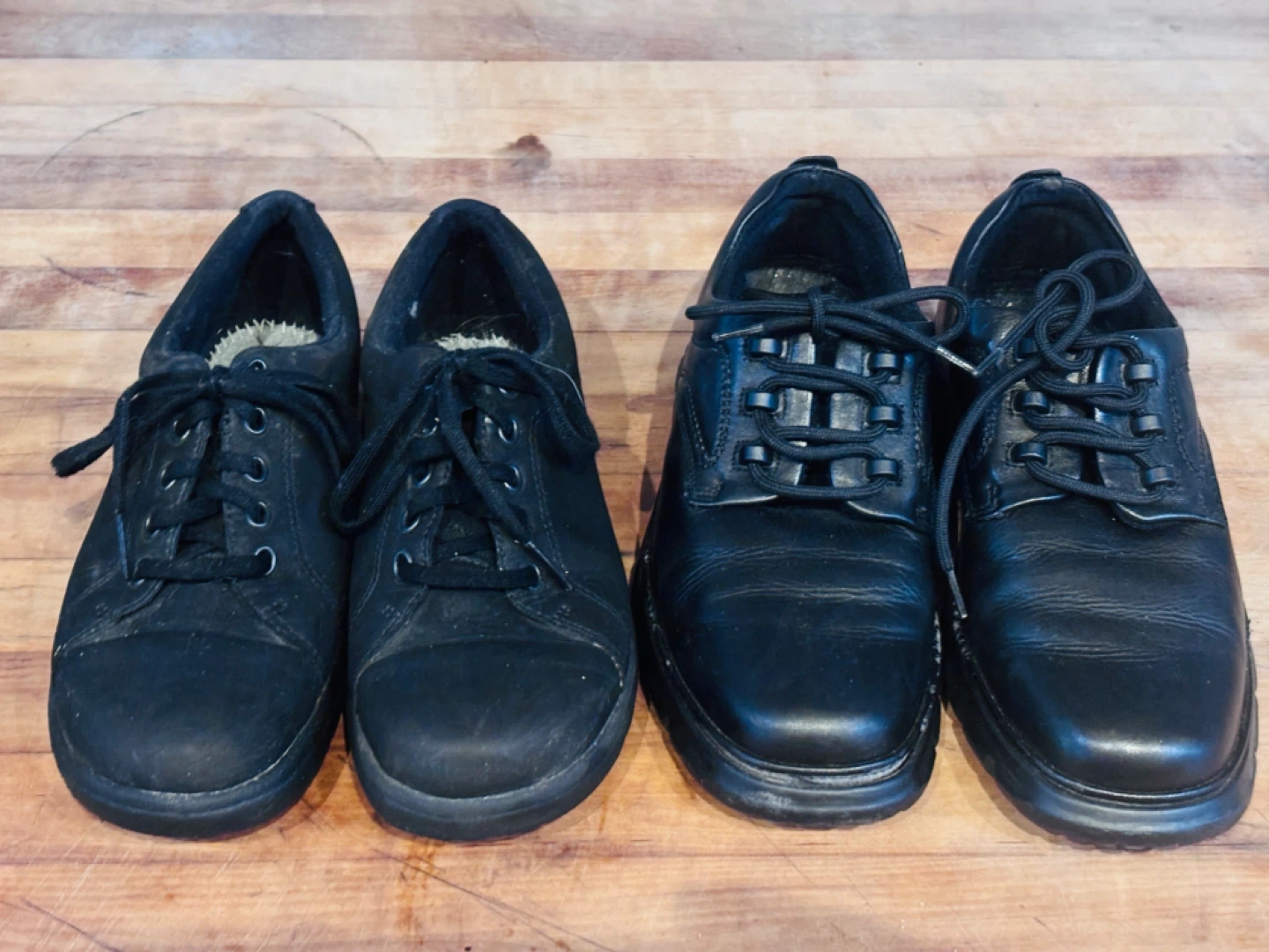 Pair of Black Leather Shoes