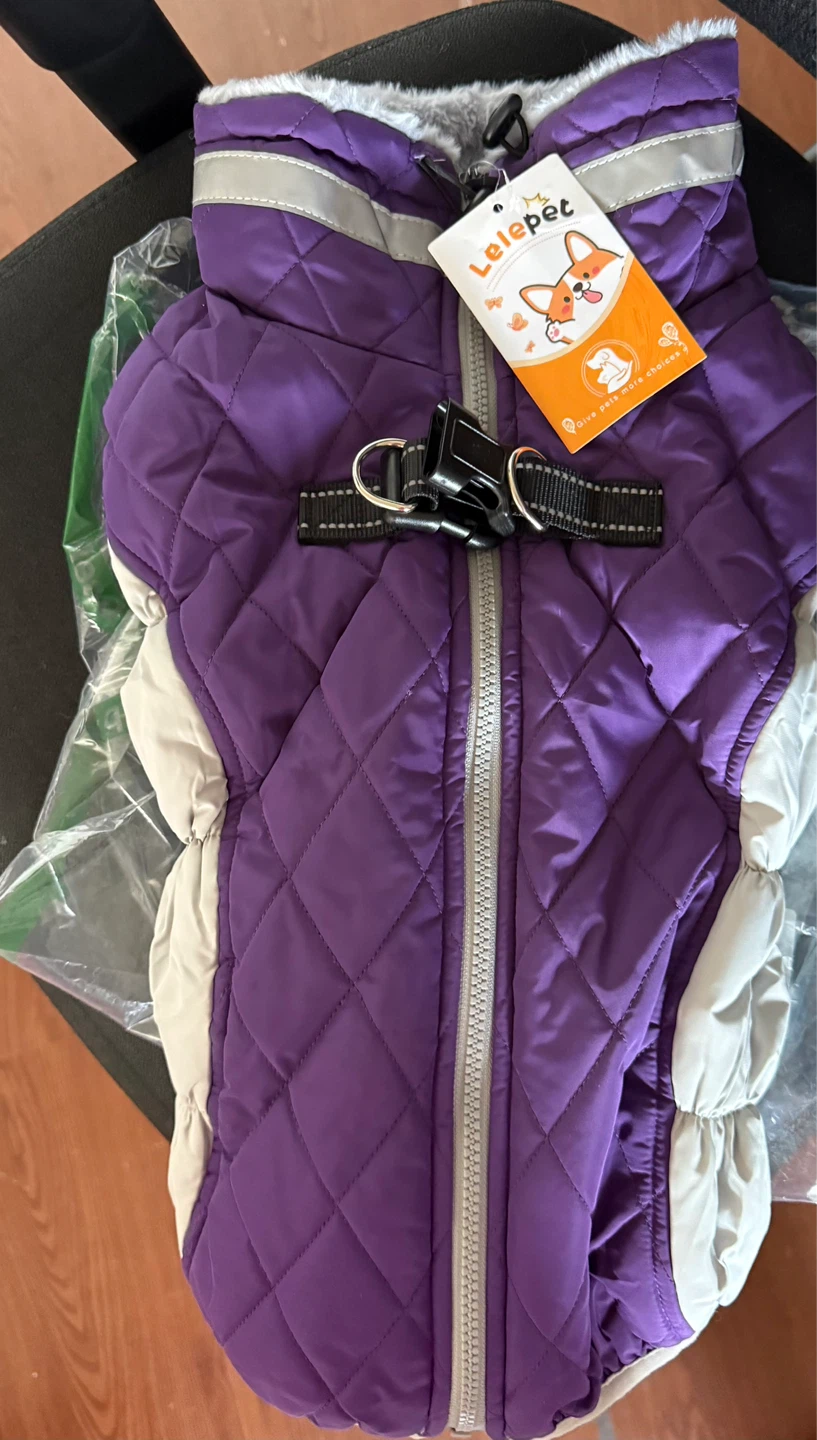 Lelepet Dog Winter Coat - Large, Purple - photo 2