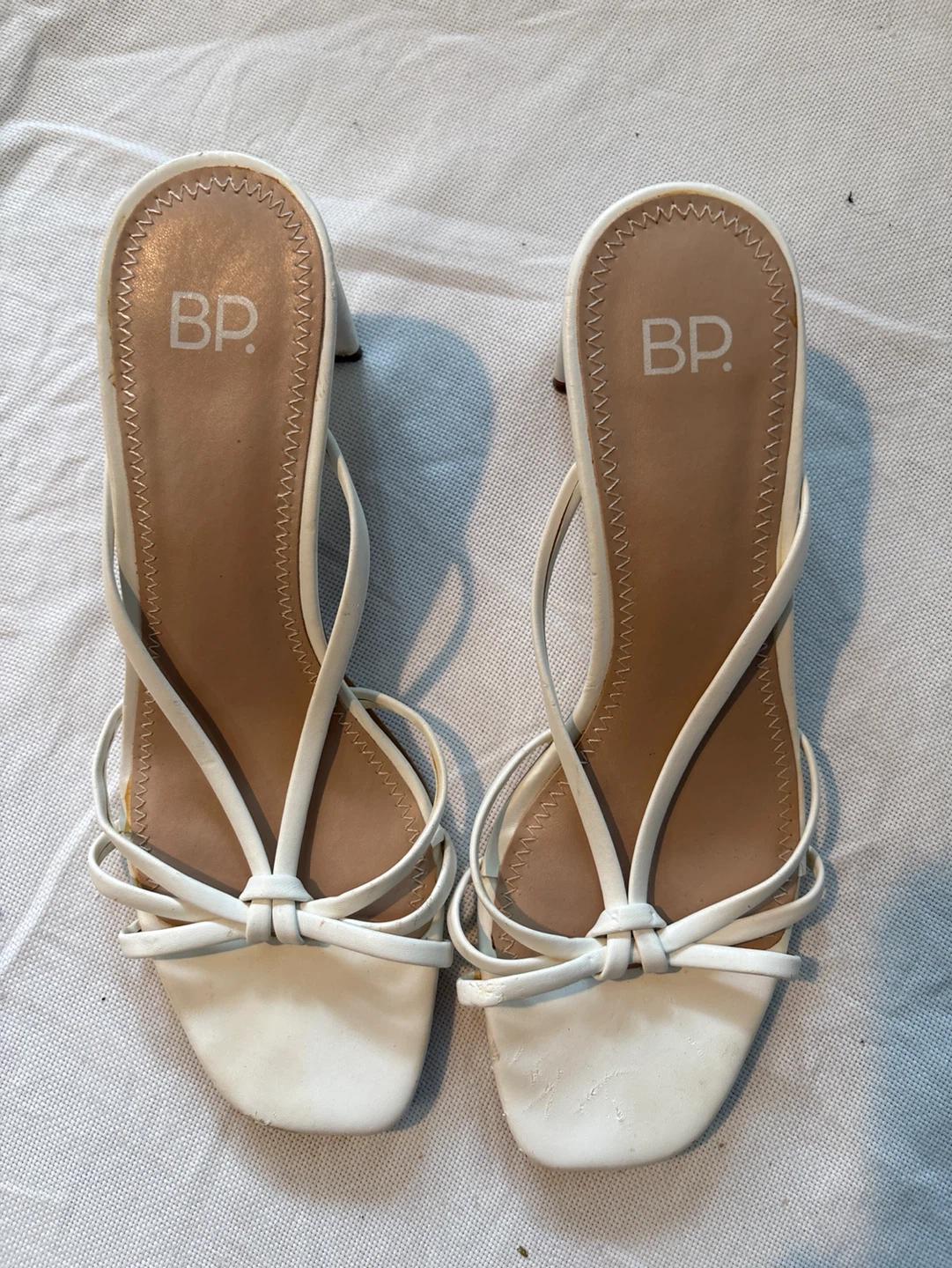 BP. White Strappy Heeled Sandals Size 6M