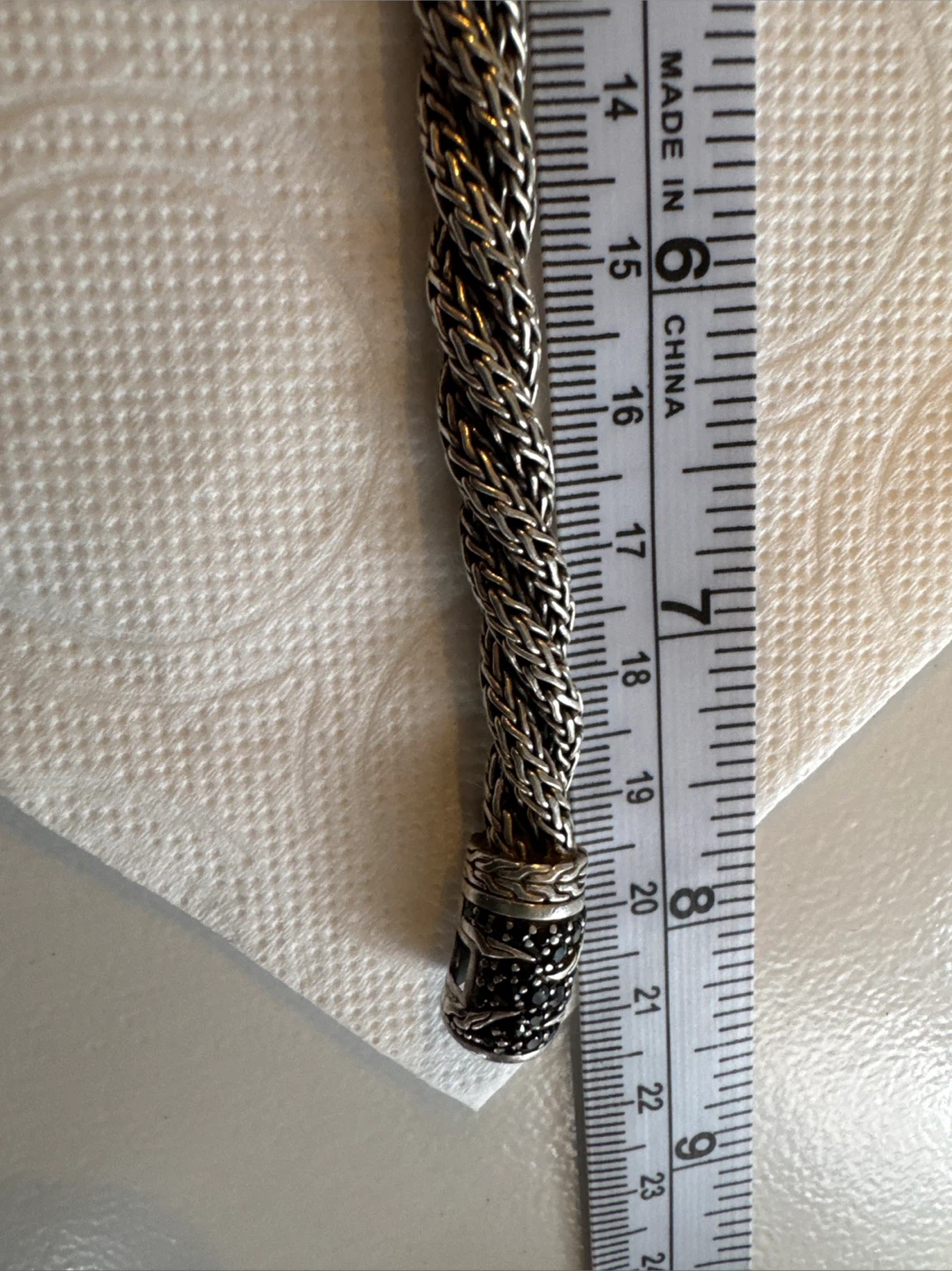 John Hardy Sterling Silver Pavé Black Sapphire Twisted Palu Brac - photo 5