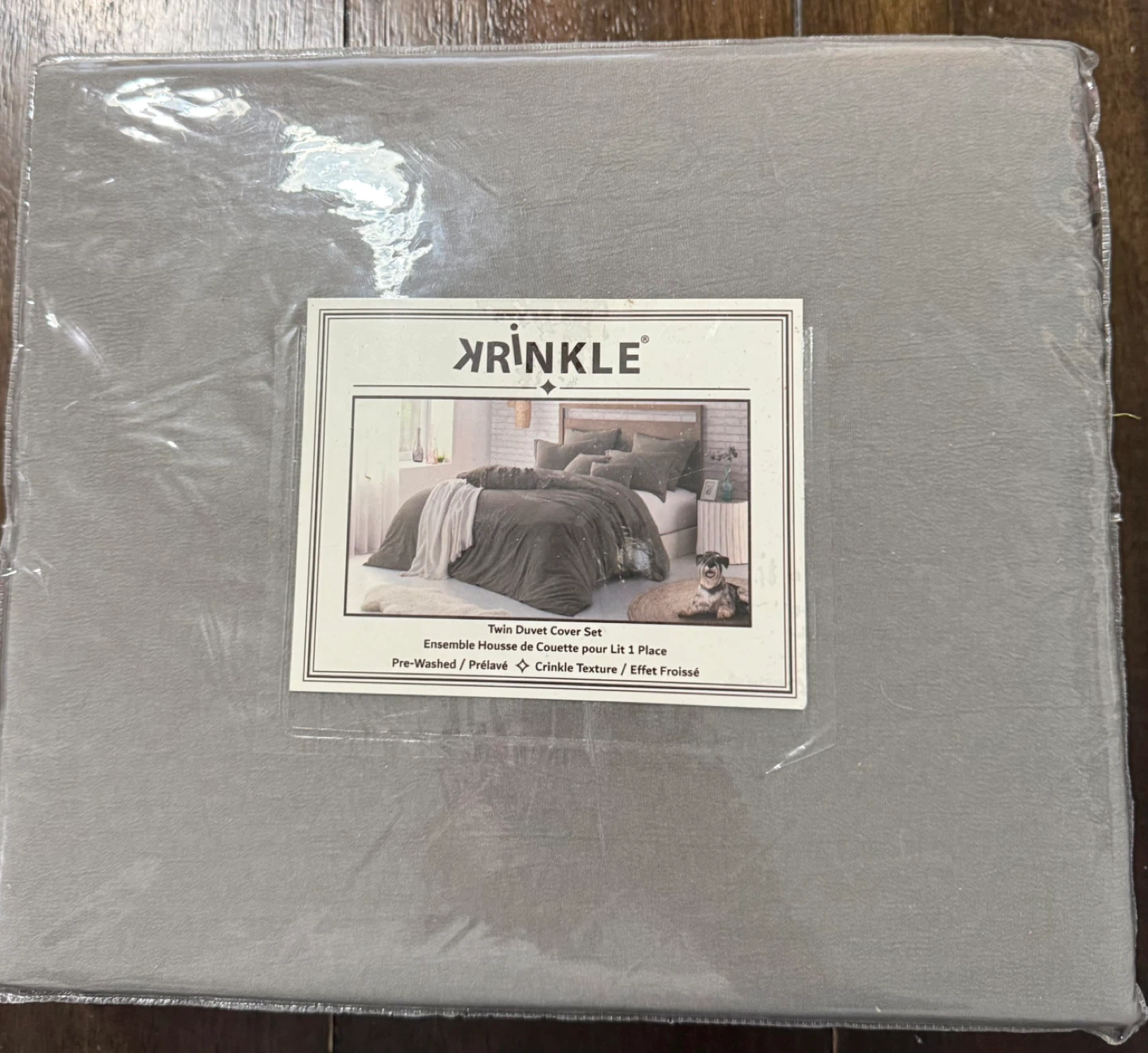 Wrinkle Twin Duvet Cover Set - Driftwood - photo 2