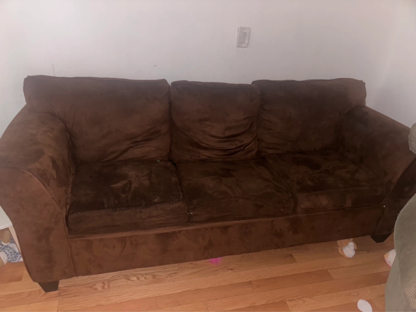 Brown couch used needs cleaning