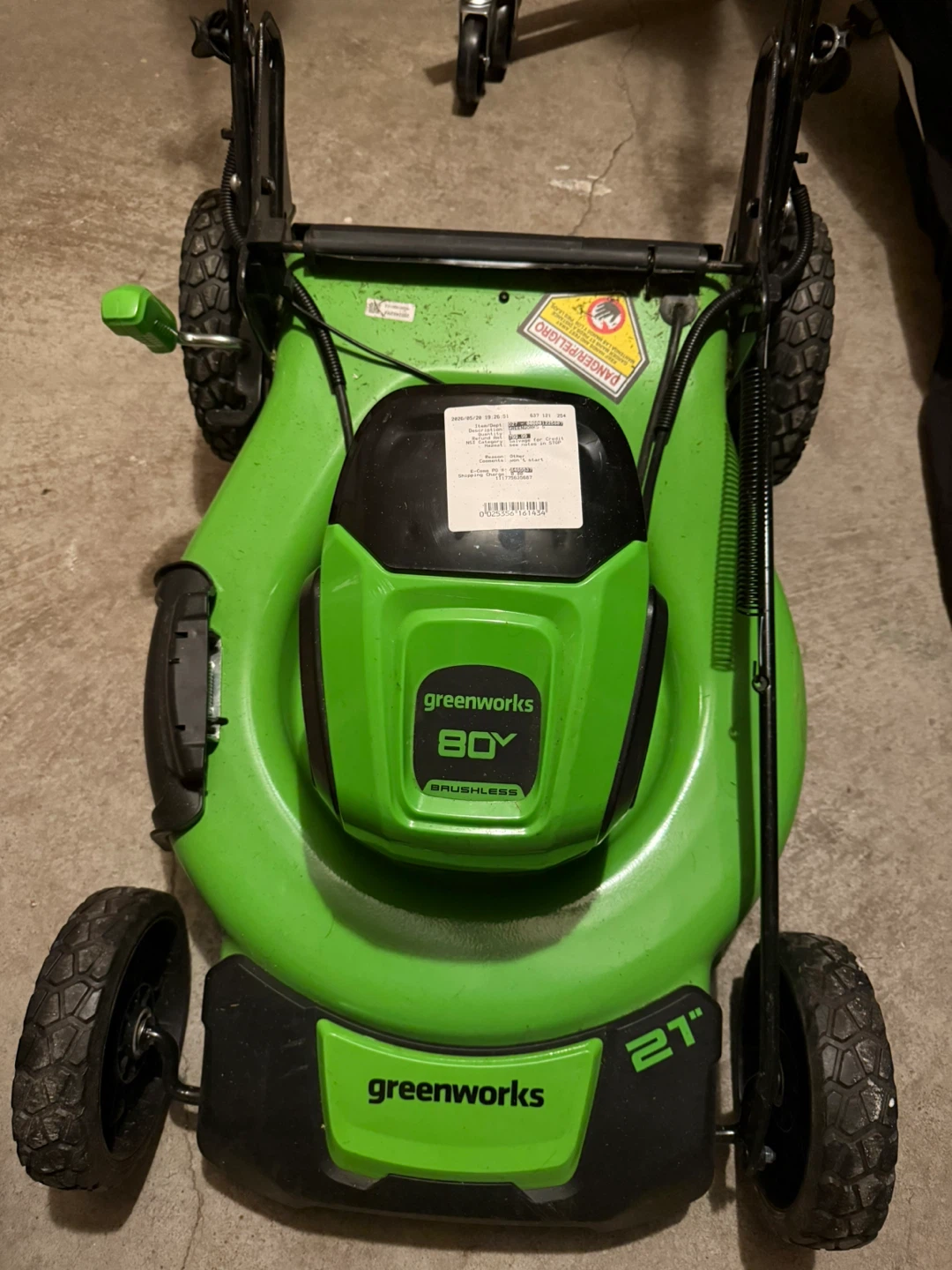 Greenworks 80V 21-Inch Cordless Push Lawn Mower - photo 3