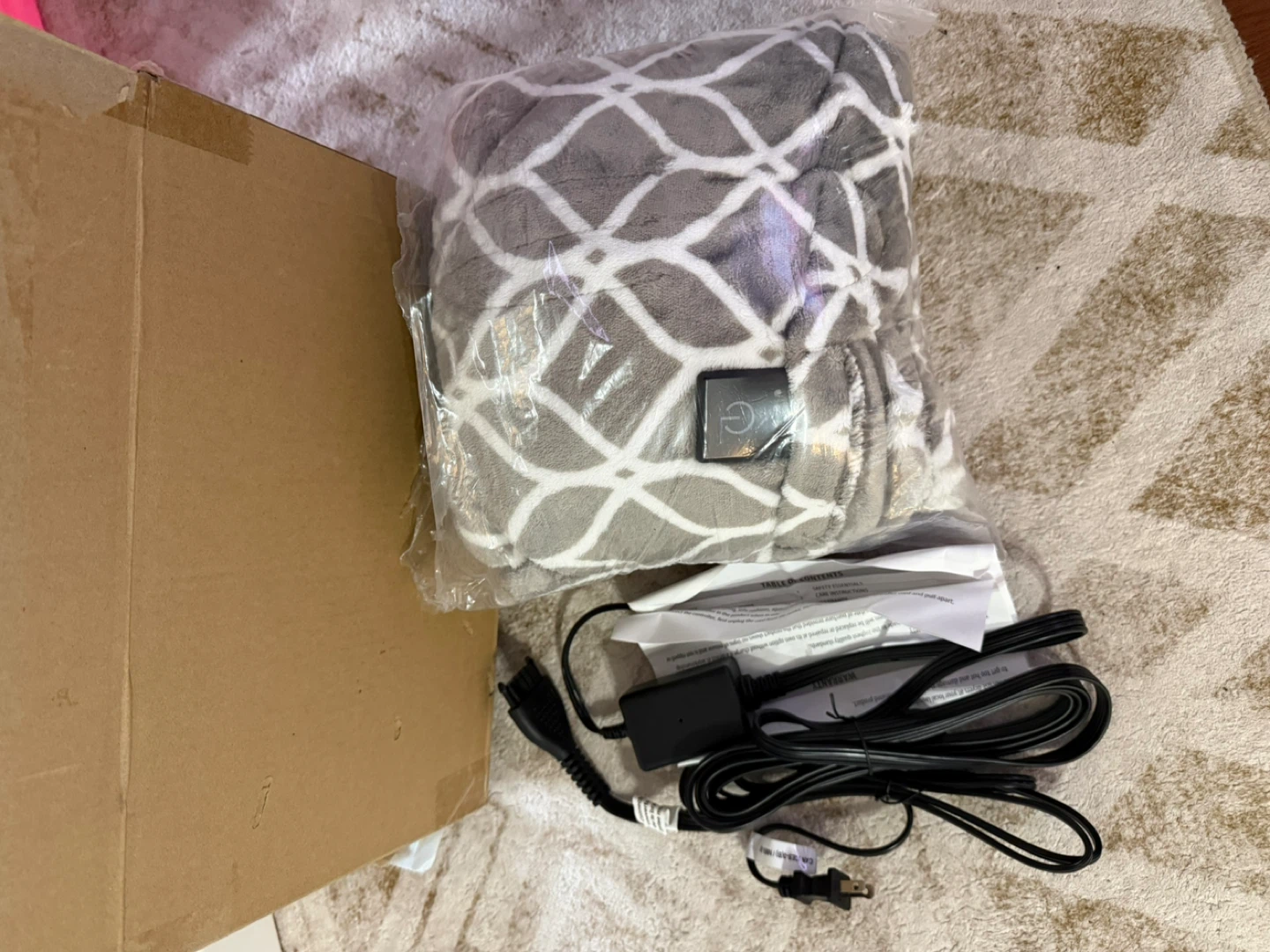 Electric Heated Throw Blanket 50x60in Grey - photo 2