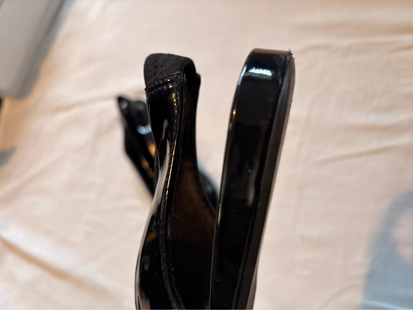 Black Patent Slingback Heels - Size 7 - photo 4