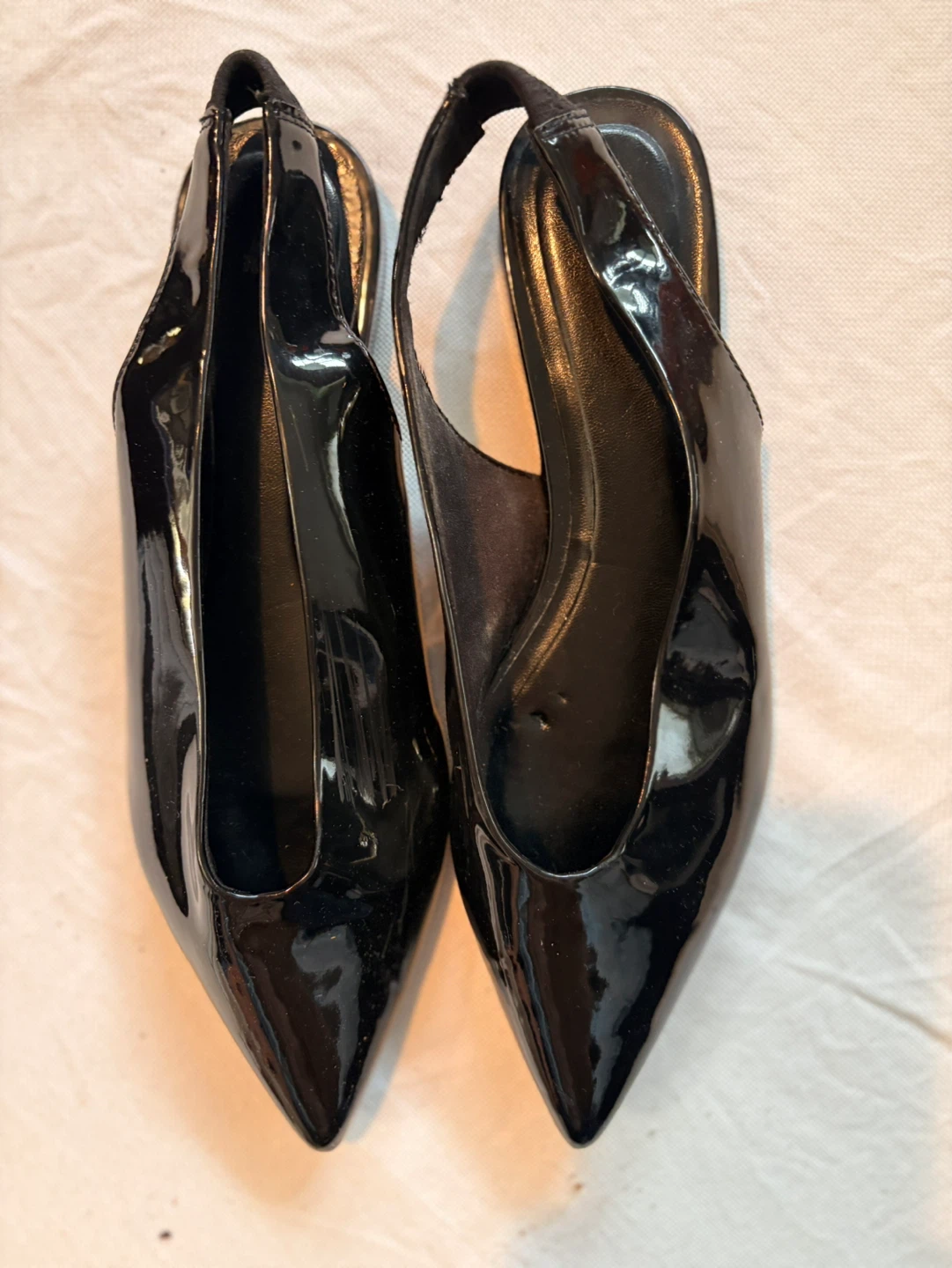 Black Patent Slingback Heels - Size 7 - photo 3