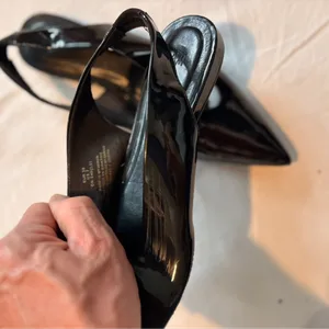 Black Patent Slingback Heels - Size 7