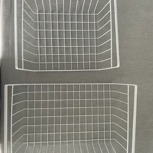 2 White Under-Shelf Wire Storage Baskets