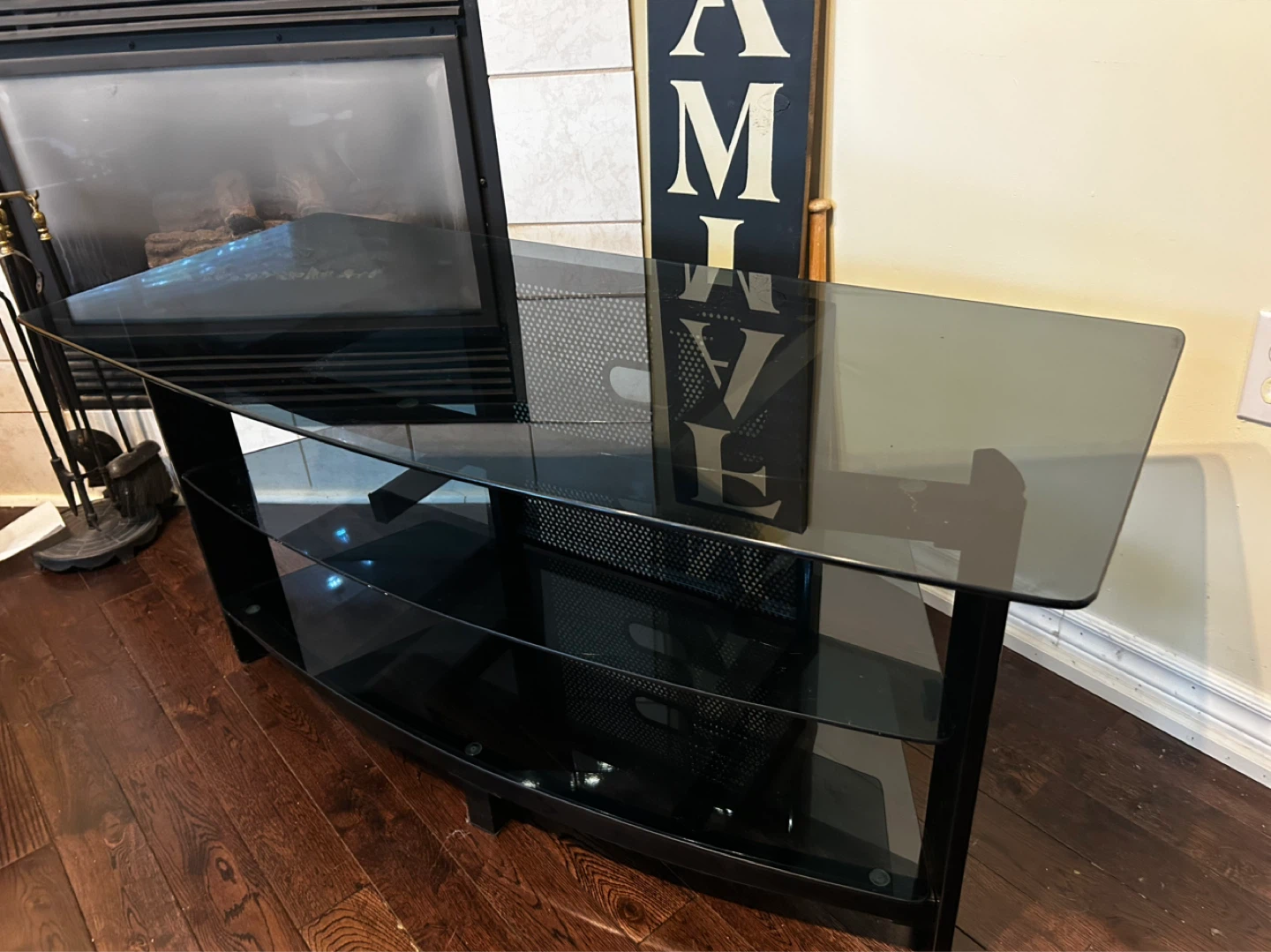 Black Glass TV Stand - photo 3