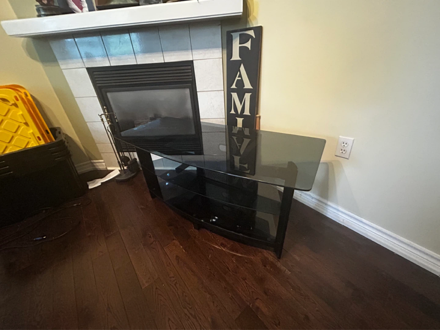 Black Glass TV Stand - photo 2