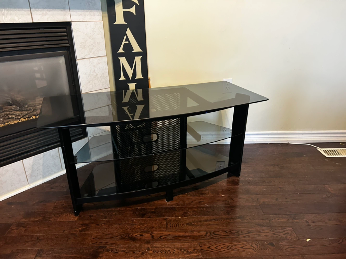 Black Glass TV Stand